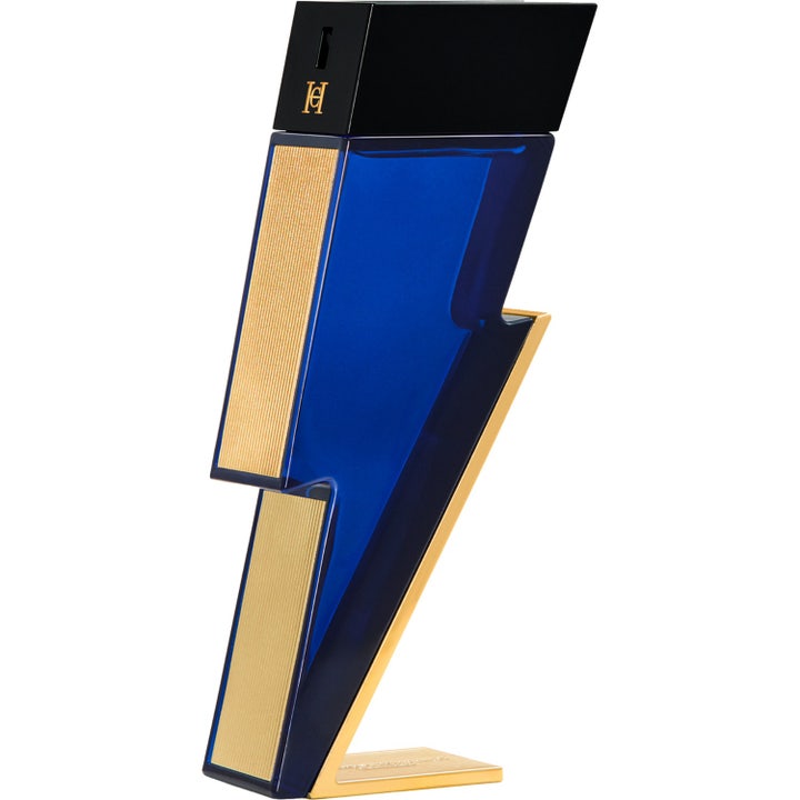 Carolina Herrera Bad Boy Cobalt Absolute 50 ml herrparfym i blixtformad blå glasflaska med guldiga detaljer