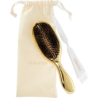 Lenoites Wild Boar Hair Brush with Cleaning Tool