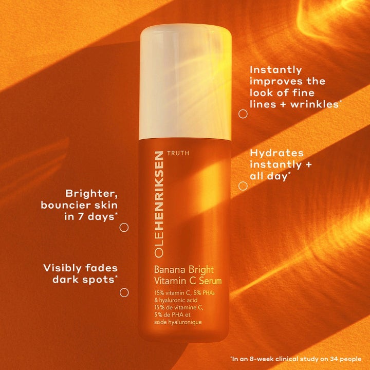 Ole Henriksen Banana Bright lystergivande vitamin c serum i orange flaska som ger lyster och reducerar fina linjer