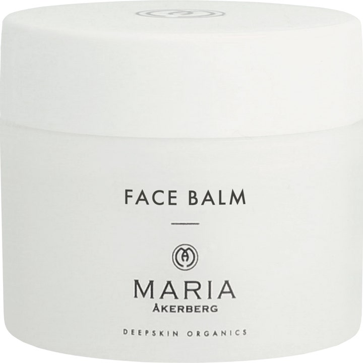Maria Åkerberg Face Balm fuktbevarande ansiktskräm i vit minimalistisk burk från Maria Åkerberg ekologisk hudvårdsserie.