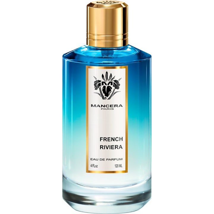 Mancera French Riviera Eau De Parfum 120 ml parfym som ger en fräsch känsla i en blåtonad glasflaska med guldlock