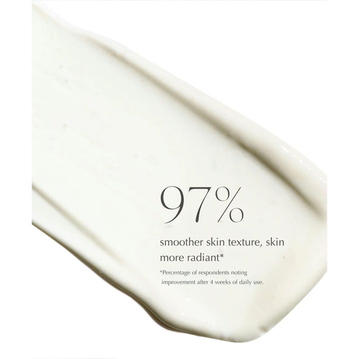 Exuviance Daily Corrector SPF35 40 g solkräm ger daglig hudutjämning visas som vit krämig textur med texten 97%.