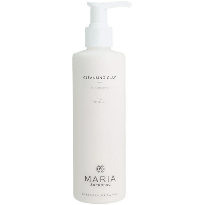 Maria Åkerberg Cleansing Clay 250 ml djuprengörande mild ansiktsrengöring med lera för alla hudtyper i vit pumpflaska