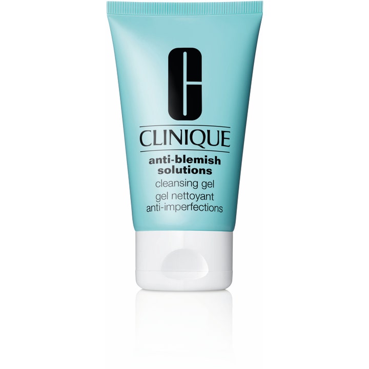 Clinique Anti-Blemish Solutions Cleansing Gel 125 ml rengöringsgel mot orenheter i ljusblå plasttub med vitt lock