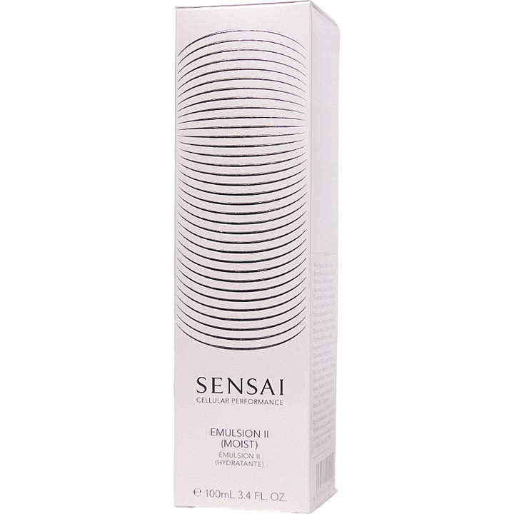 Sensai Cellular Performance Emulsion II 100 ml ansiktsemulsion fuktighetsgivande i vit ytterbox med grafiskt mönster