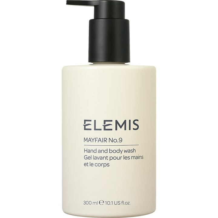 Elemis Mayfair No.9 300 ml exklusiv handtvål fuktgivande handtvätt i krämvit flaska med svart pump