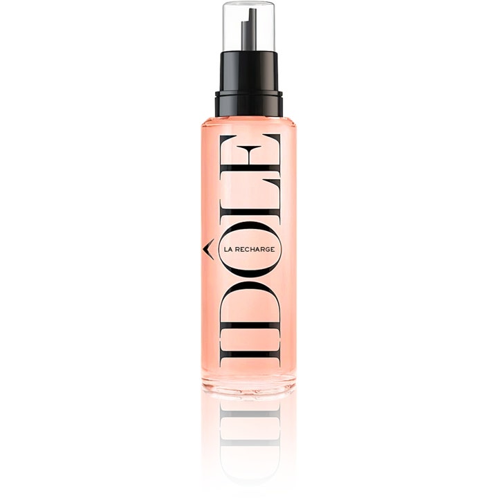 Lancôme Idôle Eau de Parfum Refill 100 ml blommig damparfym i genomskinlig flaska med rosa vätska och svart pump