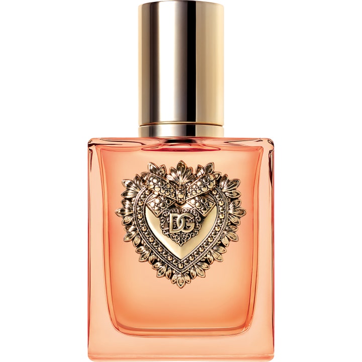 Dolce & Gabbana Devotion Intense 50 ml intensiv vanilj parfym i glasflaska med guldhjärta och guldfärgat lock