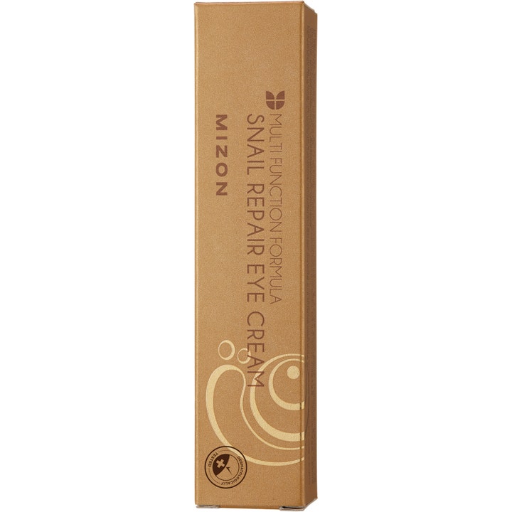 Mizon Snail Repair Eye Cream 15 ml snigelslem ögonkräm i en rektangulär guldbrun ytterförpackning