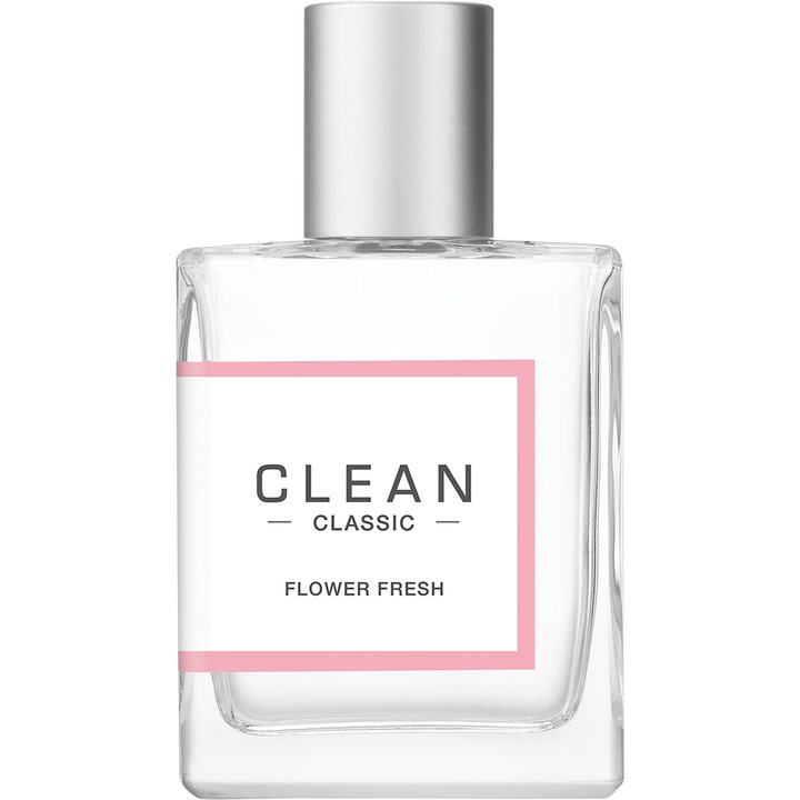 Clean Flower Fresh 60 ml blommig frisk parfym i rektangulär glasflaska med silverkork och rosa ram på etiketten