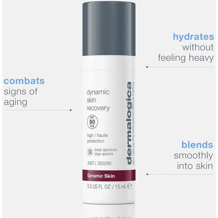 Dermalogica Dynamic Skin Recovery 15 ml återfuktande dagkräm med SPF 50 i vit tub som motverkar ålderstecken