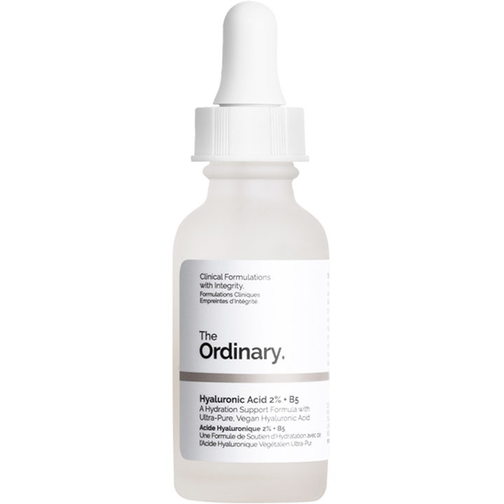 The Ordinary Hyaluronic Acid 2% + B5 30ml fuktgivande serum torr hud i frostat glasflaska med vit pipett