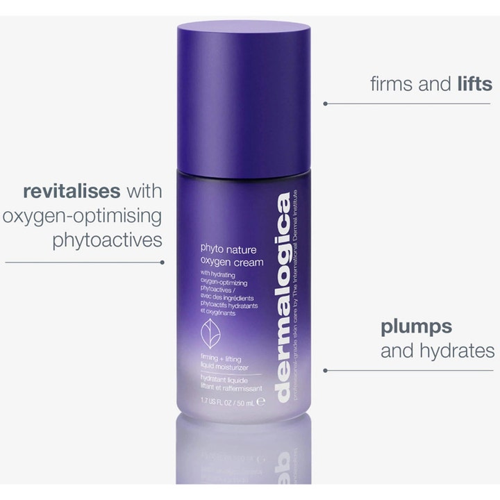 Dermalogica Phyto Nature Oxygen Cream 50 ml botanisk uppstramande ansiktskräm i lila flaska som ger syresättning.