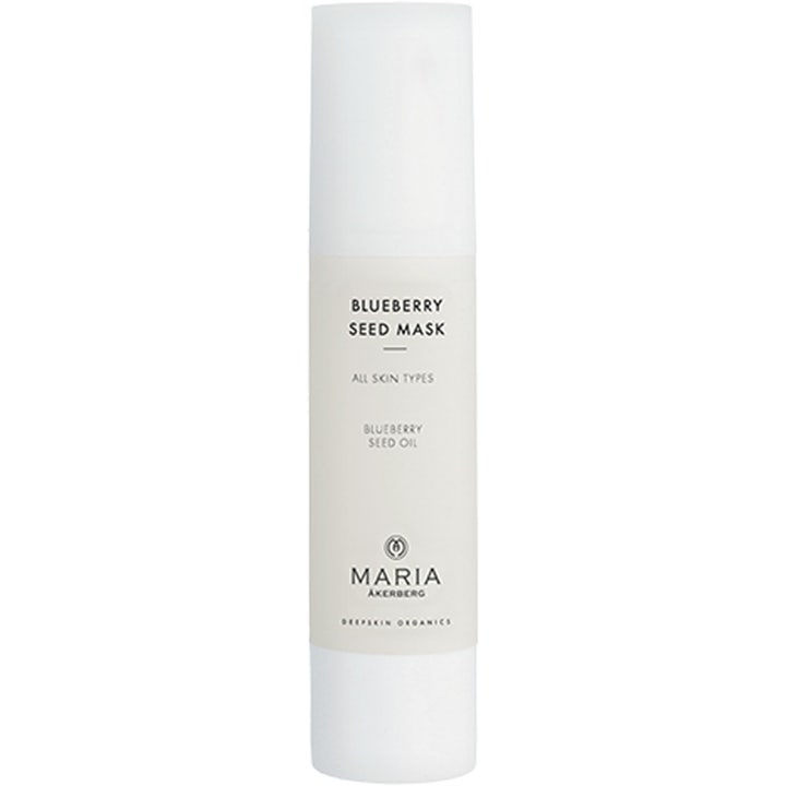 Maria Åkerberg Blueberry Seed Mask 50ml återfuktande ansiktsmask för känslig hud i vit stilren pumpflaska