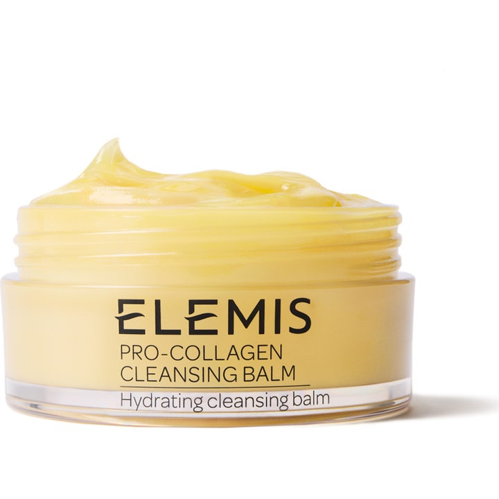 Elemis Pro-Collagen Cleansing Balm ansiktsrengöring balm kollagen i öppen burk med krämig gul formula