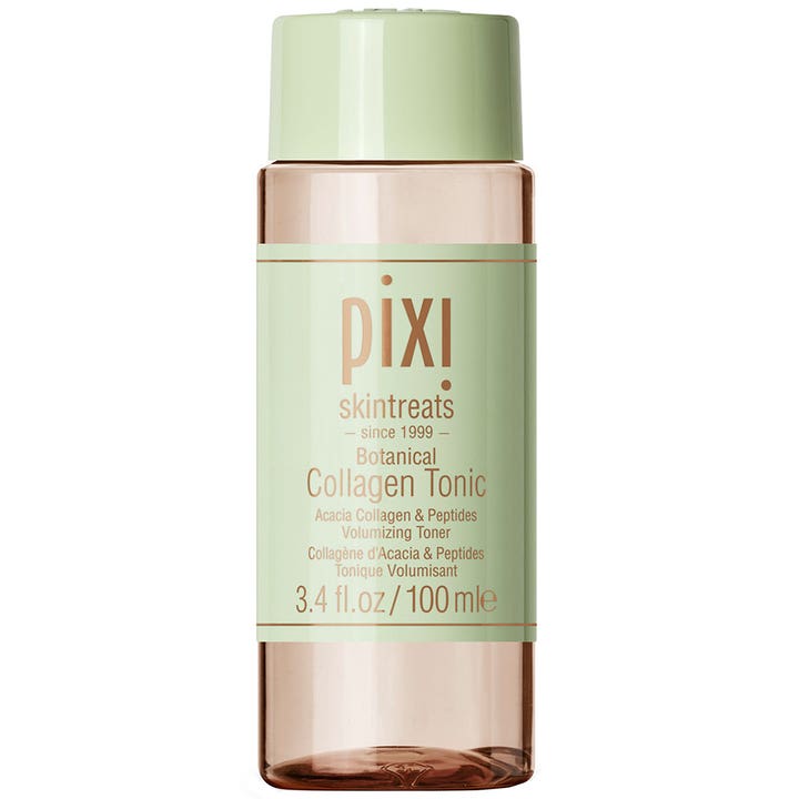 Pixi Botanical Collagen Tonic 100 ml anti-age toner med peptider i en tonad plastflaska med mintgrönt lock.