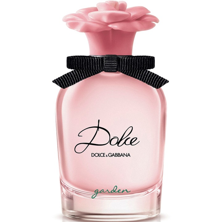 Dolce & Gabbana Dolce Garden 50 ml Eau de Parfum i rosa glasflaska med blomformat lock och svart rosett