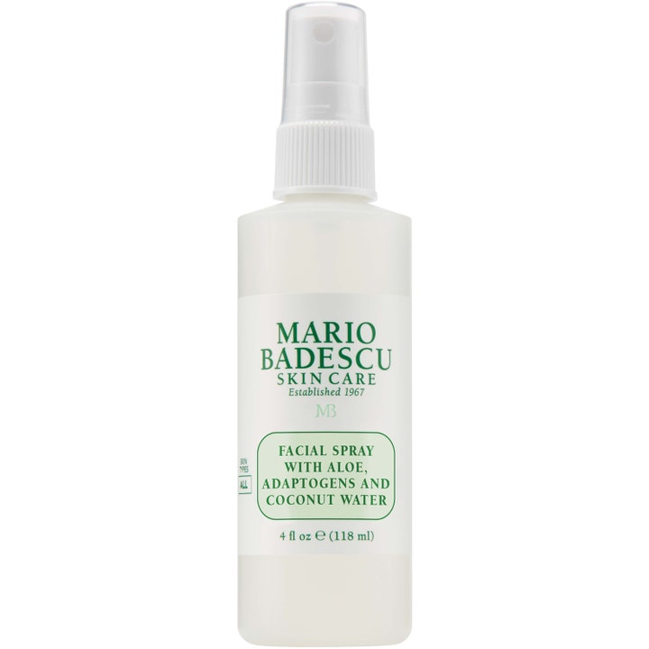 Mario Badescu Facial Spray 118 ml ansiktsspray med adaptogens och aloe i en vit plastflaska med spraymunstycke