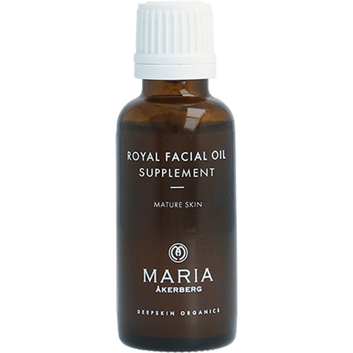 Maria Åkerberg Royal Facial Oil Supplement 30 ml ekologisk ansiktsolja anti-age i brun glasflaska med vit kork