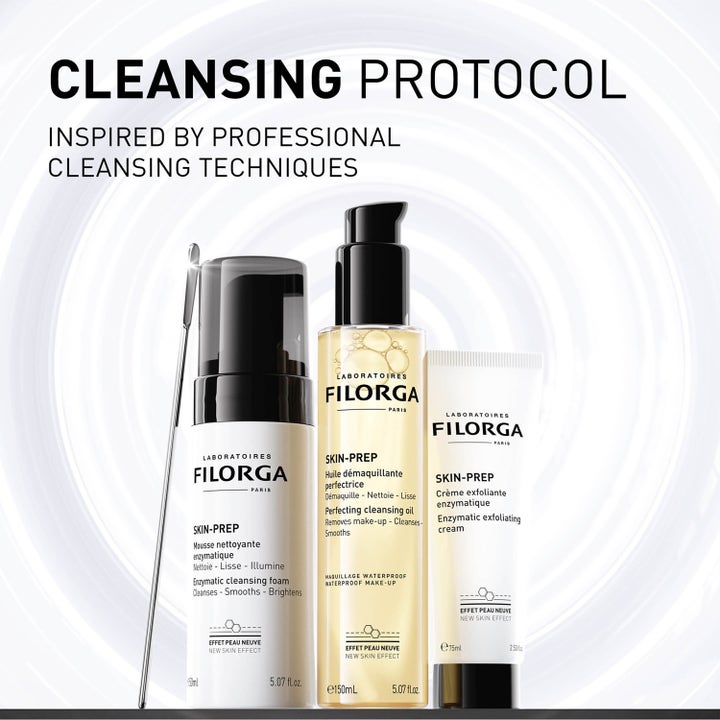 Filorga Skin-Prep Enzymatic Exfoliating Cream 75 ml peelingkräm i tub med tillhörande rengöringsprodukter