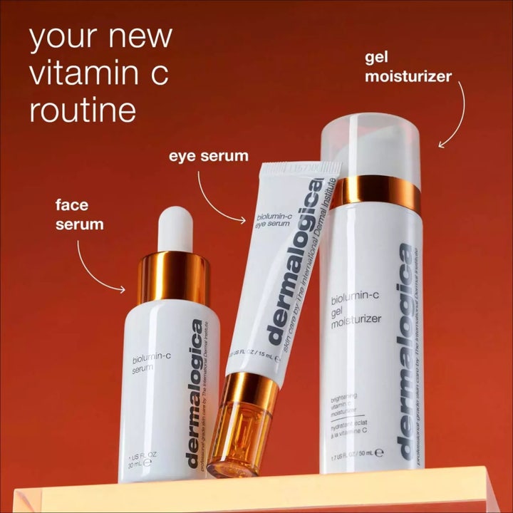 Dermalogica Biolumin-C Serum 30 ml lystergivande vitamin c serum droppas från en glaspipett med orange lock.