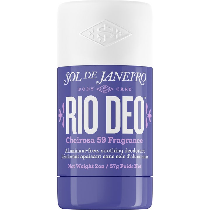 Sol de Janeiro Rio Deo Cheirosa 59 57g hudlugnande deodorant i lila hylsa med vitt lock.