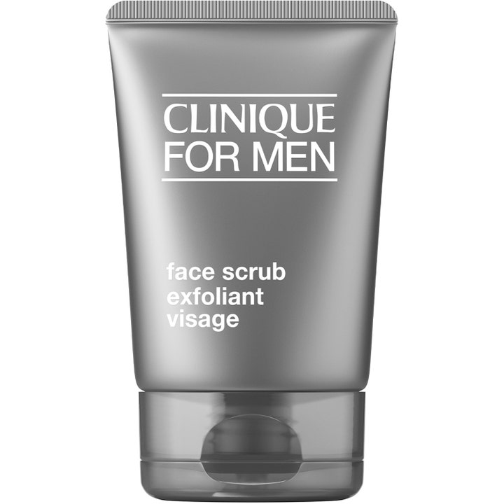 Clinique For Men Face Scrub ansiktsskrubb för män i grå klämtub som exfolierar och ger en slätare hy.