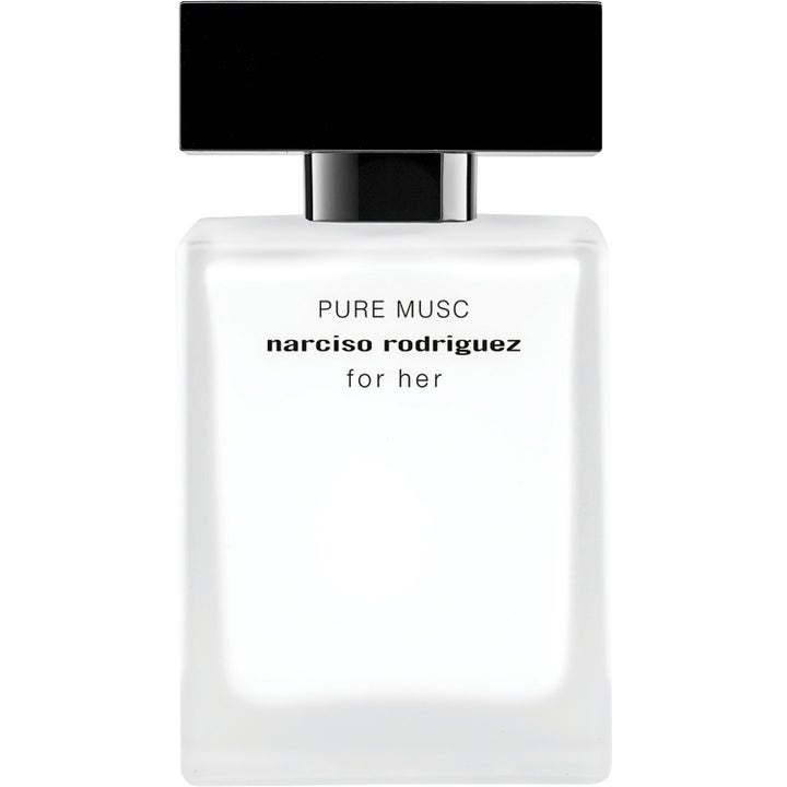 Narciso Rodriguez For Her Pure Musc 30 ml parfym dam i vit frostad glasflaska med svart rektangulärt lock