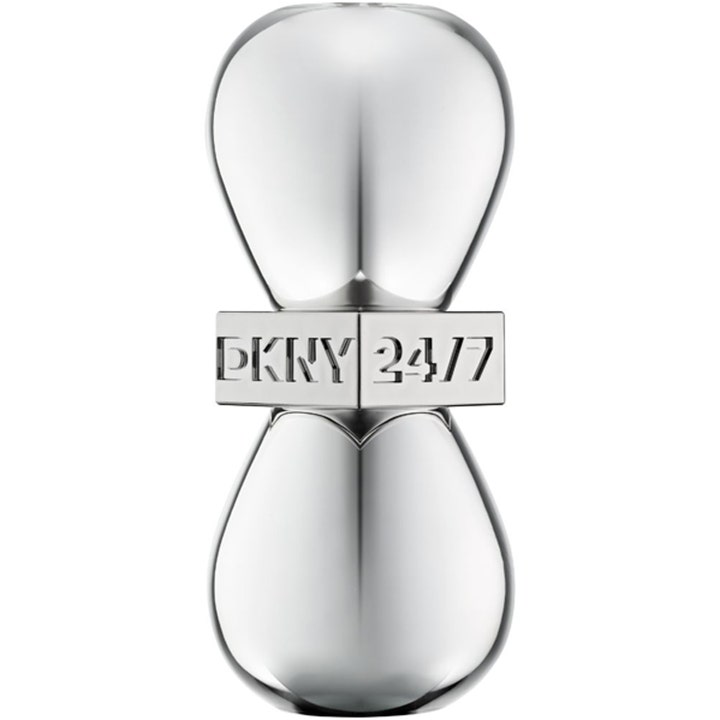 DKNY 24/7 Eau de Parfum 30 ml parfym dam i en timglasformad flaska av blankt och reflekterande silver