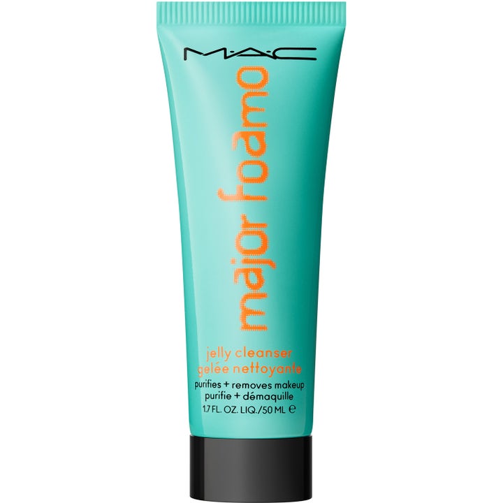 MAC Major Foamo Jelly Cleanser 50 ml djuprengörande gelrengöring i turkos plasttub med orange text och svart kork