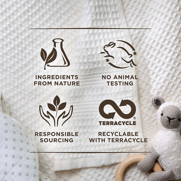 Burt's Bees Baby Bee Nourishing Lotion 170 g hudkräm för barn med symboler för naturligt innehåll och hållbarhet