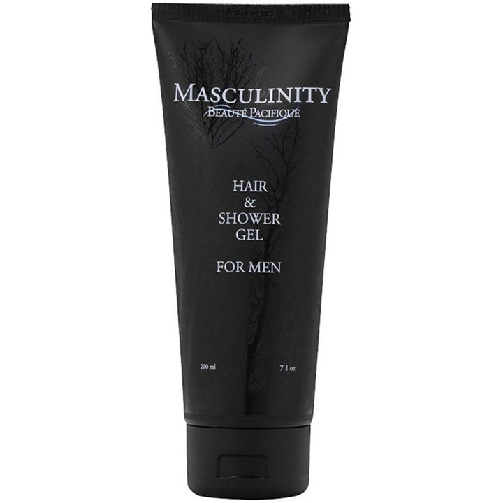 Beauté Pacifique Masculinity Hair & Shower Gel 200 ml 2-i-1 duschtvål för män i en stilren svart plasttub.