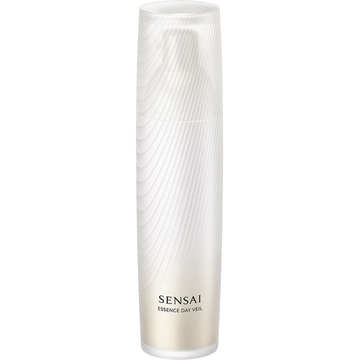 Sensai Essence Day Veil 40ml fuktgivande dagkräm för ansiktet i en vit räfflad flaska med guldskimrande botten