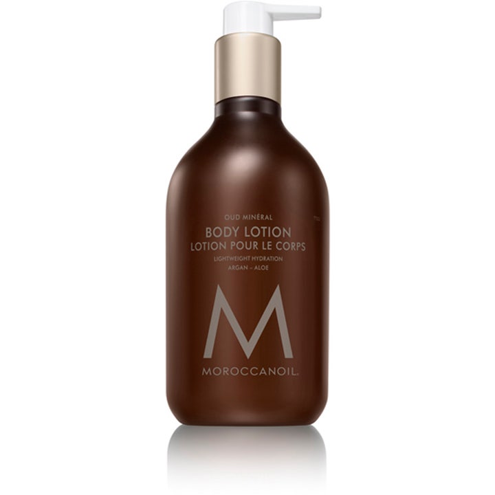 Moroccanoil Oud Mineral återfuktande argan bodylotion för torr hud med arganolja aloe vera i brun pumpflaska