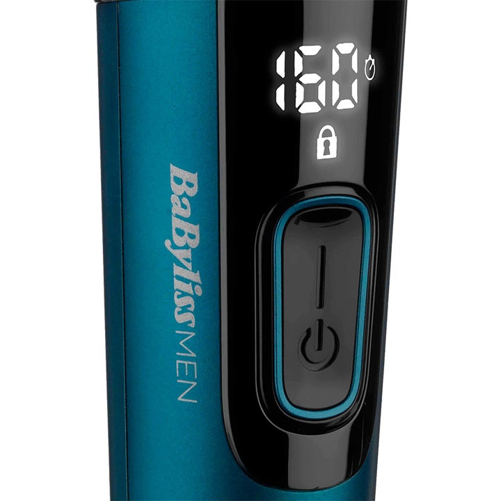 BaByliss Japanese Steel Digital Hair Clipper 1 st babyliss hårklippare med blått hölje och digital display som visar 160