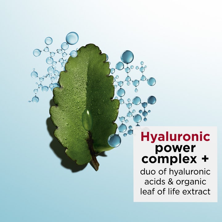 Clarins Hydra-Essentiel 75 ml ansiktsmask med dubbel hyaluronsyra visar ett grönt blad och Hyaluronic power complex