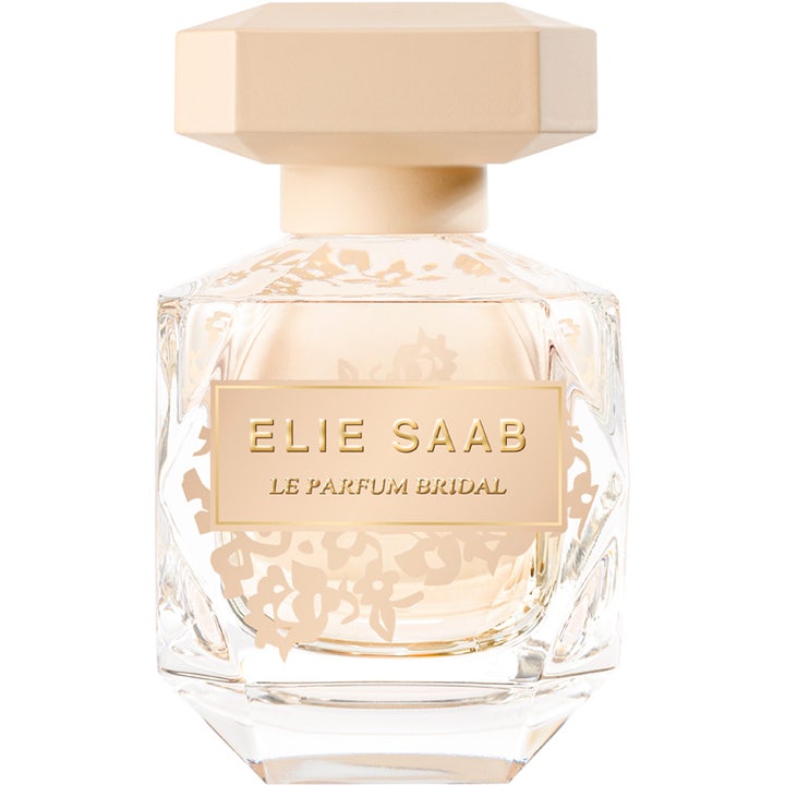 Elie Saab Le Parfum Bridal 50ml Eau de Parfum i facetterad glasflaska med beige spetsmönster och matchande lock