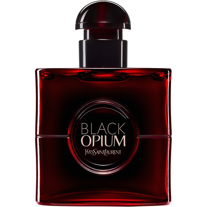 Yves Saint Laurent Black Opium Over Red 30 ml parfym för dam i en mörkröd glasflaska med svart rundad kork