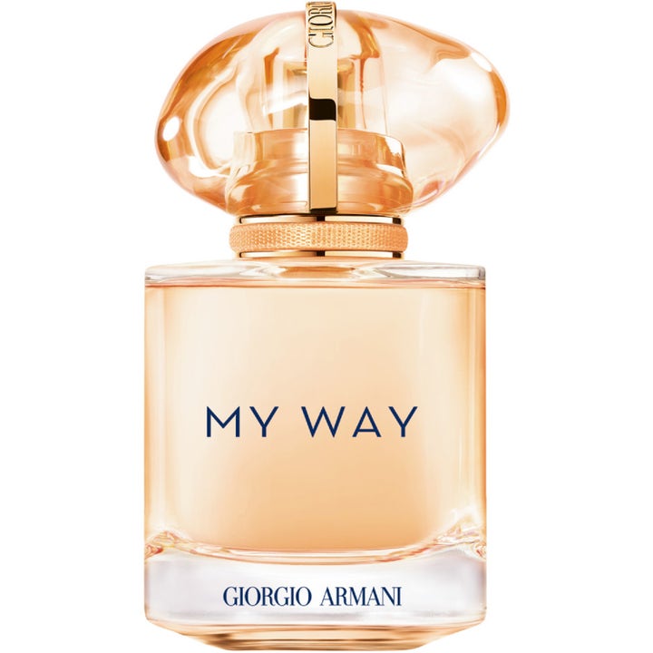 Armani My Way Sunny Vanilla 30 ml Eau de Parfum i fyrkantig glasflaska med persikofärgad vätska och bärnstensfärgat lock