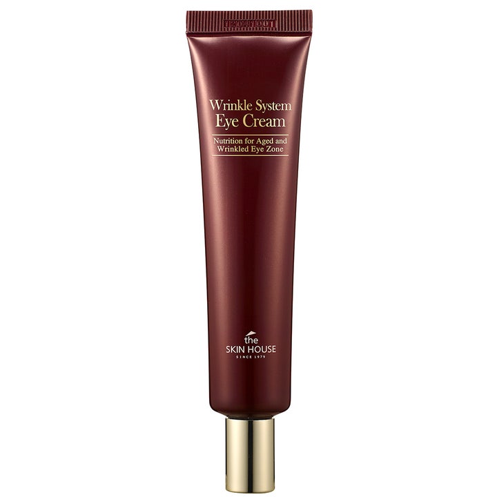 The Skin House Wrinkle System Eye Cream 30ml närande ögonkräm i en mörkröd tub med guldglänsande kork.