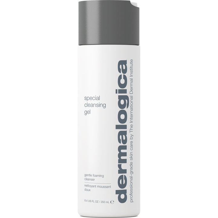 Dermalogica Special Cleansing Gel 250 ml tvålfri djuprengöring ansikte i vit flaska med grått lock