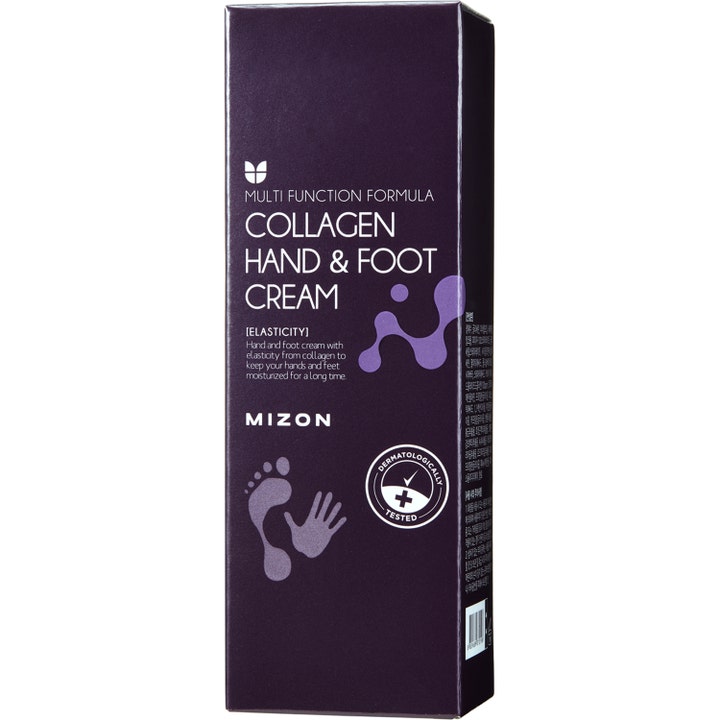 Mizon Hand And Foot Cream Collagen 100 ml återfuktande kollagenkräm i mörklila ytterförpackning