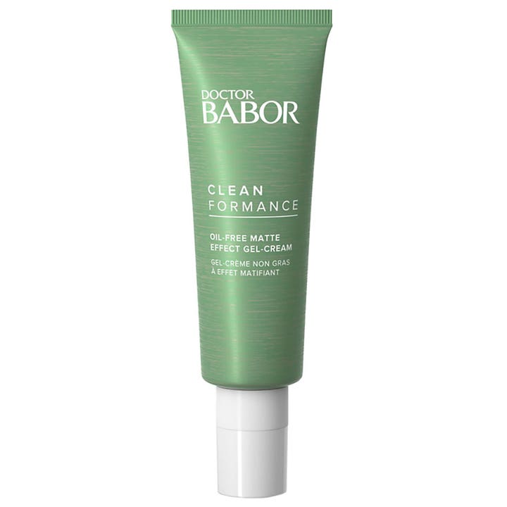 Doctor Babor Cleanformance Matte Effect babor gelkräm i grön borstad tub som ger huden en matt och oljefri finish.