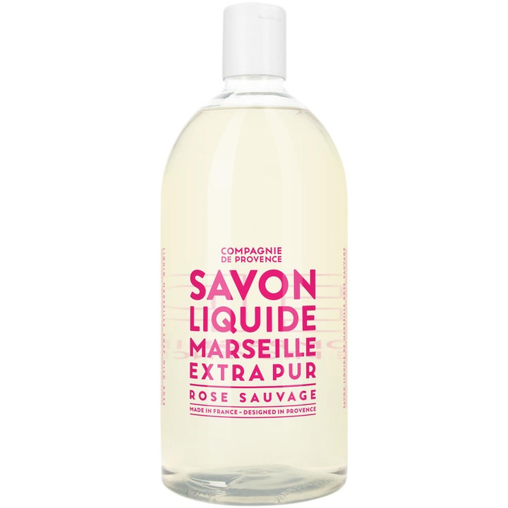 Compagnie de Provence Rose Sauvage 1000 ml lyxig vildros tvål i en miljövänlig flytande tvål refill av plast