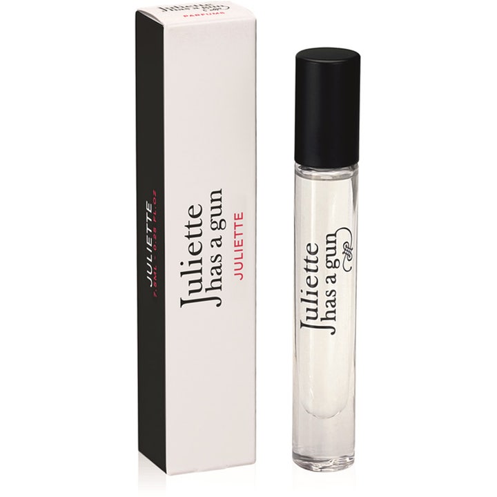 Juliette has a gun Juliette 7,5 ml travel size eau de parfum i smal glasflaska med svart lock och vit ask