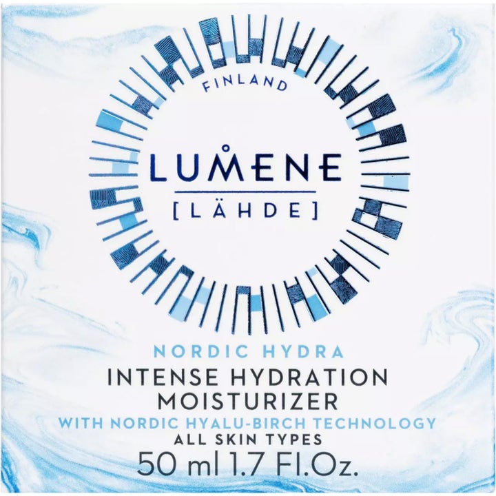 Lumene Nordic Hydra Intense Hydration Moisturizer 50 ml återfuktande dagkräm i vit kartong med blå grafik
