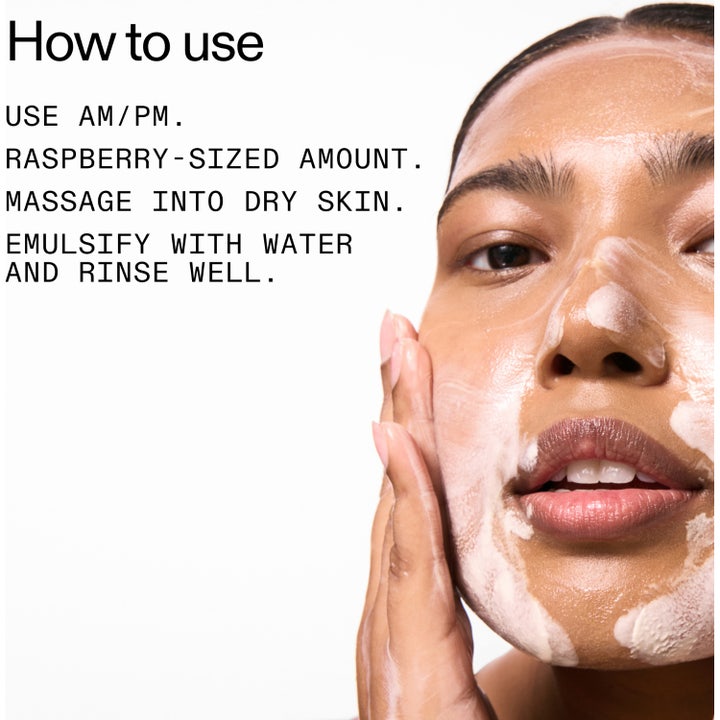 The INKEY List Oat Cleansing Balm 150 ml havre rengöringsbalm för ansiktsvård känslig hud med instruktioner och krämig textur