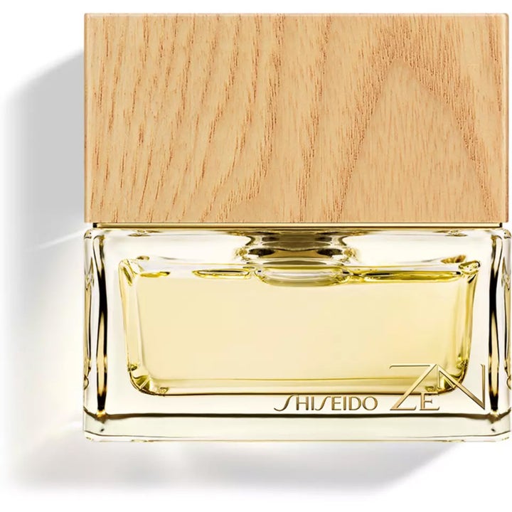 Shiseido Zen Eau de Parfum 50ml damparfym i en fyrkantig glasflaska med lock av ljust trä
