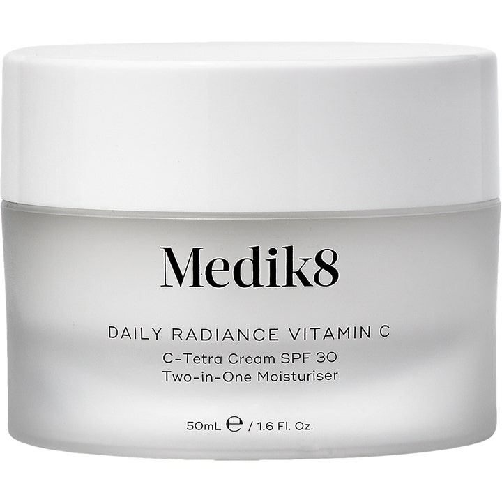 Medik8 Daily Radiance Vitamin C 50ml lystergivande vitamin c kräm och dagkräm med spf 30 i frostad glasburk