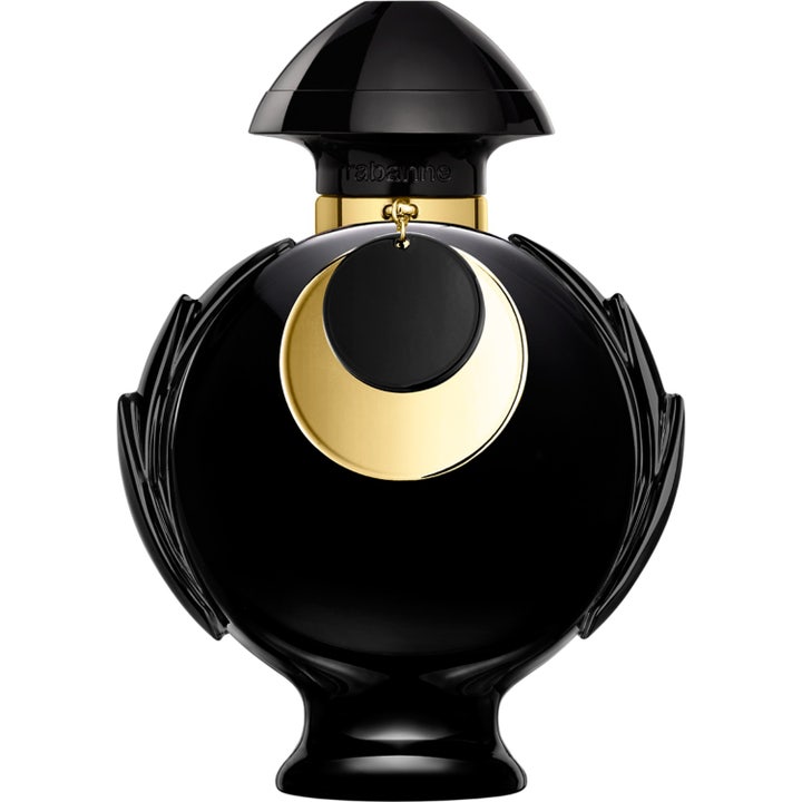 Rabanne Olympea Absolu 30 ml parfym dam i en blank svart flaska med guldiga detaljer och lagerblad